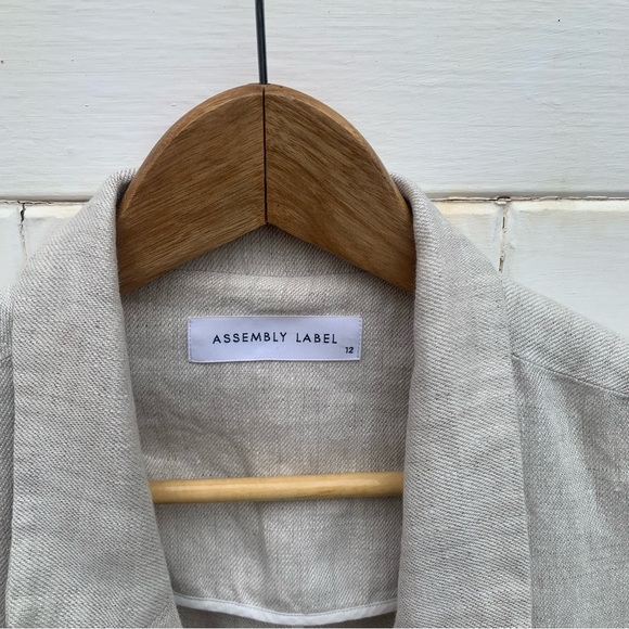 Assembly Label Bozy Jacket in natural beige linen, size 12 - Picture 3 of 7